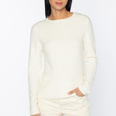 Clearance  Kinross Cashmere Stretch Boucle Crew