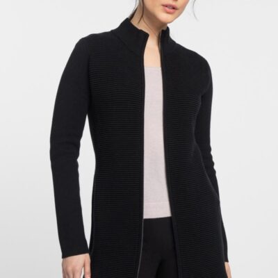 Clearance  Kinross Cashmere Long Zip Mock Cardigan