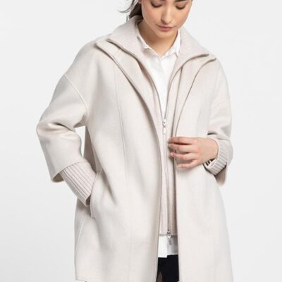 Wholesale Kinross Cashmere Knit Insert Zip Mock Coat