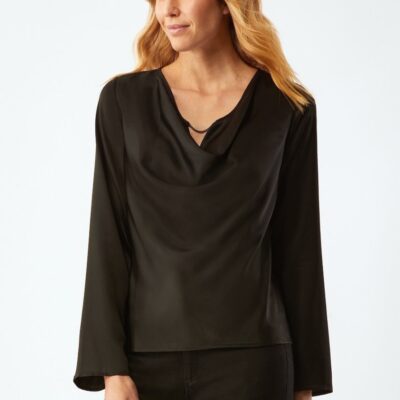 Online Ecru Specialty Store Andrews Draped Blouse Black