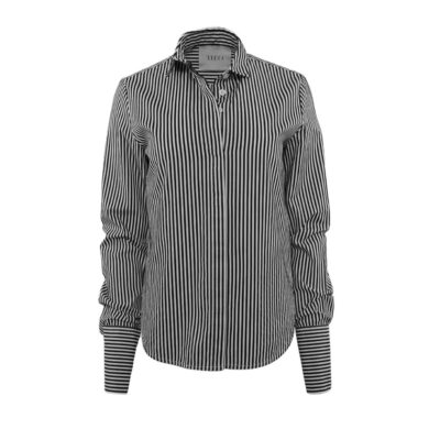 Online THEO The Label Larisa Striped Shirt Black/White