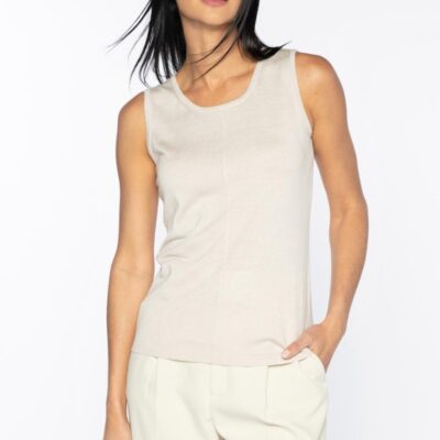 New Kinross Cashmere Seamed Tank