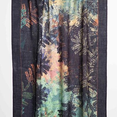 Wholesale Kinross Cashmere Falling Leaves Print Scarf