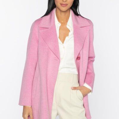 New Kinross Cashmere Notch Collar Swing Coat