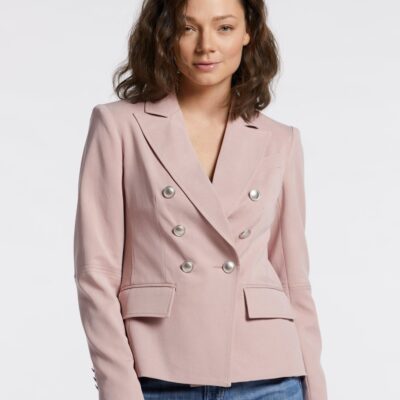 New Adrøit Atelier James Double-Breasted Signature Stretch Blazer Blush