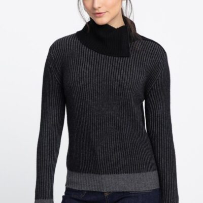 Wholesale Kinross Cashmere Plaited Zip Collar T-Neck