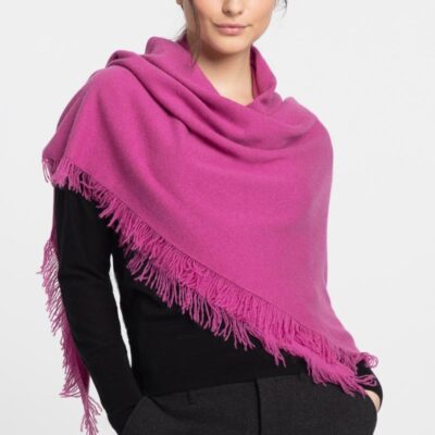 New Kinross Cashmere Fringe Triangle Wrap