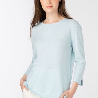 Wholesale Kinross Cashmere 3 Quarter Sleeve Crew