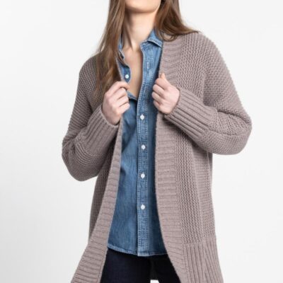 Wholesale Kinross Cashmere Luxe Garter Stitch Cardigan