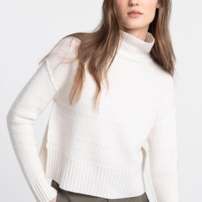 Online Kinross Cashmere Crop Textured Mock