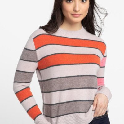 Wholesale Kinross Cashmere Bold Stripe Crew