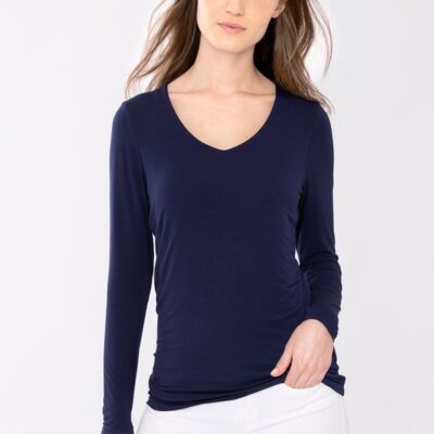 Online Kinross Cashmere Bamboo L/S Vee