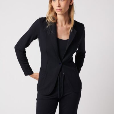 Best Majestic Filatures French Terry Brushed Fleece One-Button Blazer