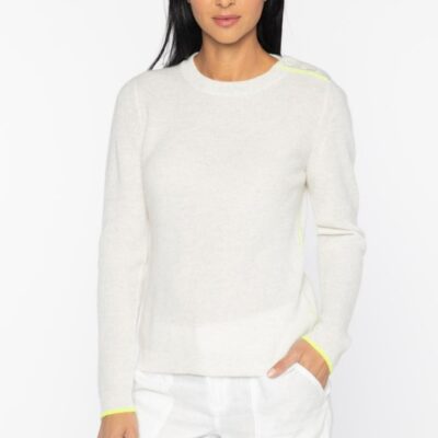 Hot Kinross Cashmere Piped Shoulder Button Crew