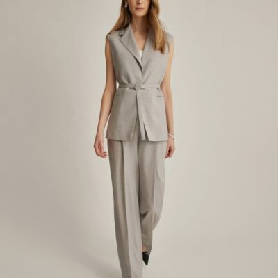 Hot Judith & Charles Chase Pant Light Grey Melange