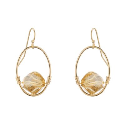 Online Deborah Grivas Champagne Faceted Crystal Earrings