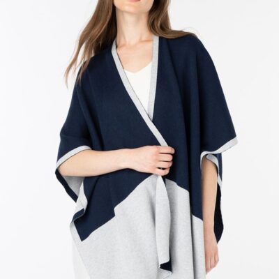 Clearance  Kinross Cashmere Reversible Colorblock Ruana