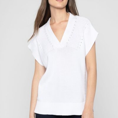 Online Kinross Cashmere Pointelle Vest White